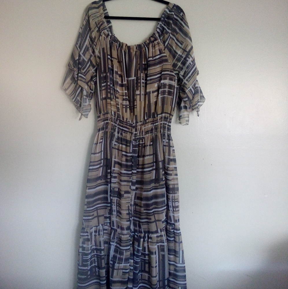 Ashley Stewart Boho PRINTED Maxi Dress Size18